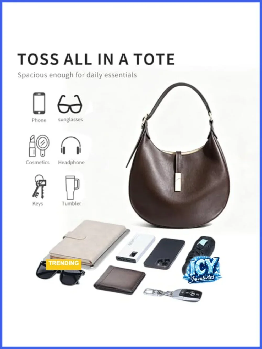 Faux Leather Hobo Shoulder Bag with Adjustable Strap for Women